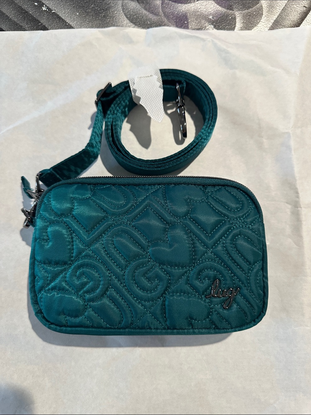 lug Teal Coupe Quilted Crossbody Bag with Adjustable Strap